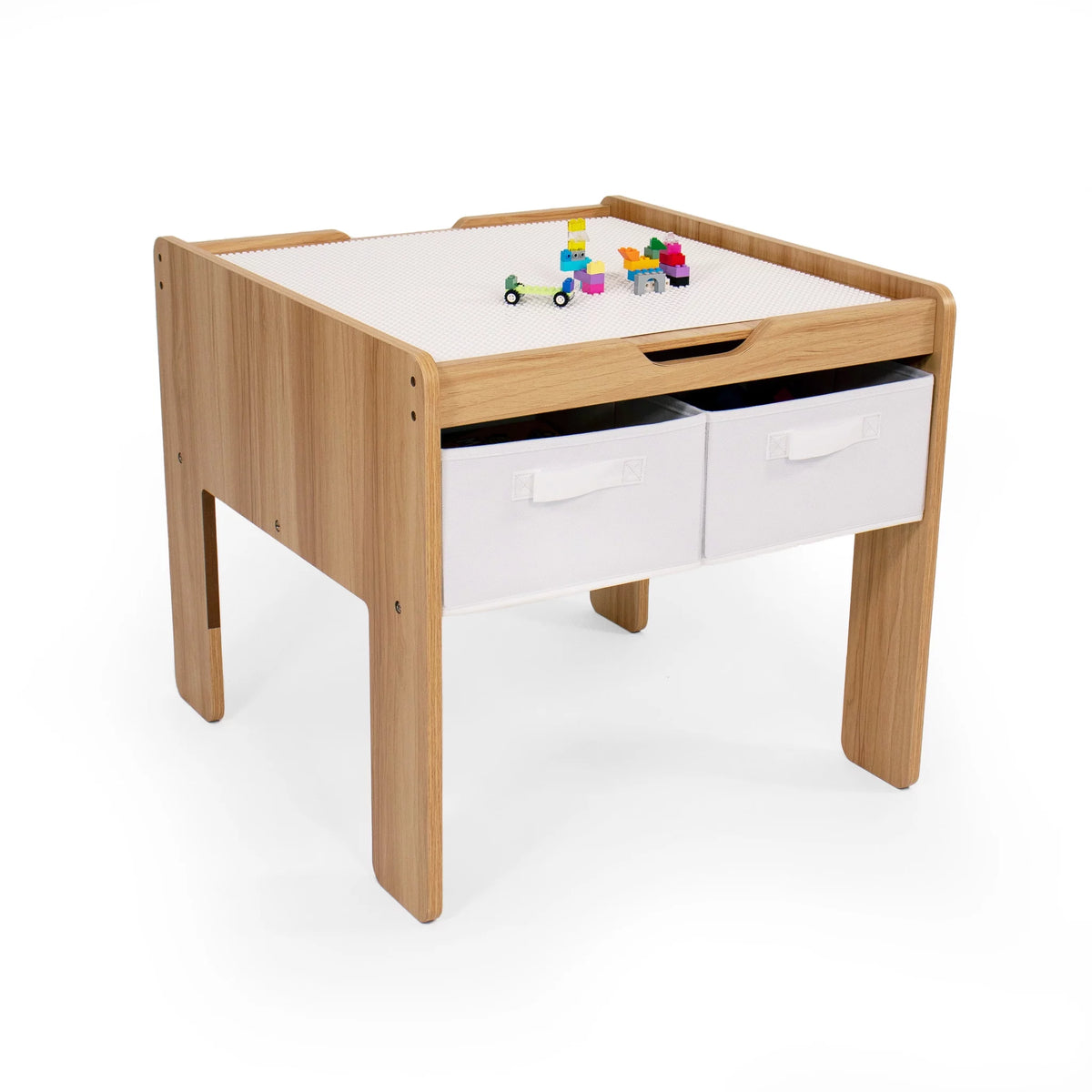 Kids Wood Table with 4 Bins U67660