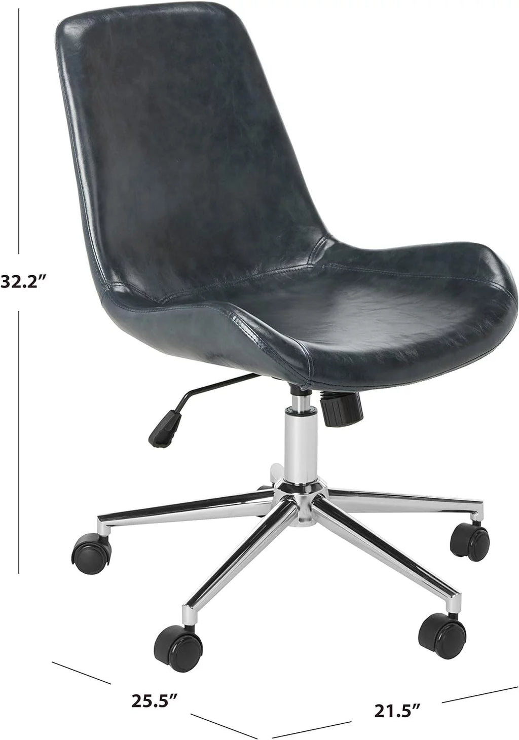 Dark Grey Faux Leather Swivel Adjustable Office Desk Chair N409
