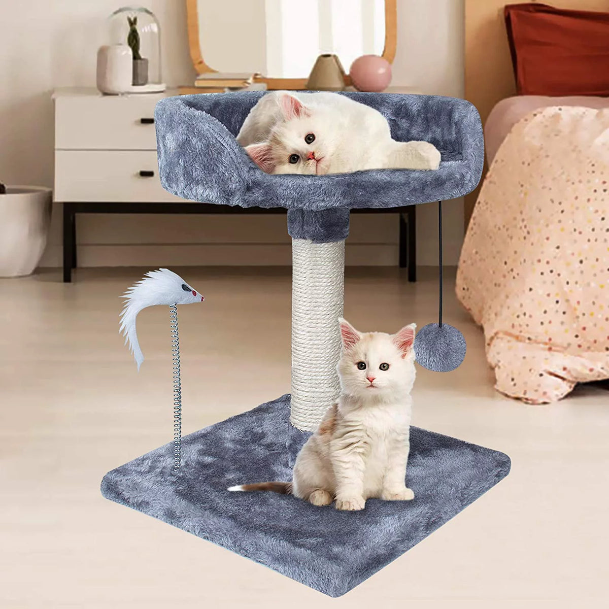 17" Cat Tree Climb Tower with Condo and Perches Gray U891084