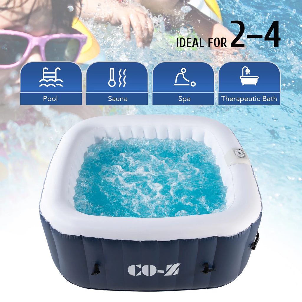 5x5ft Square Inflatable Spa Tub with 120 Massaging Jets R371