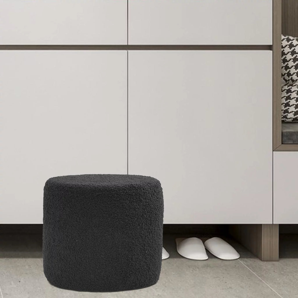 Black Cylinder Ottoman Footstool W631304