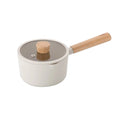 Milk Pan with Wood Handle and Glass Lid C301957