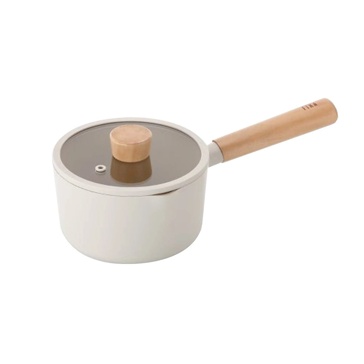 Milk Pan with Wood Handle and Glass Lid C301957