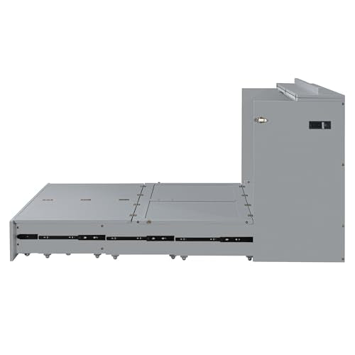 Queen Size Murphy Wall Bed with USB Charging Station and Storage Drawer L74993