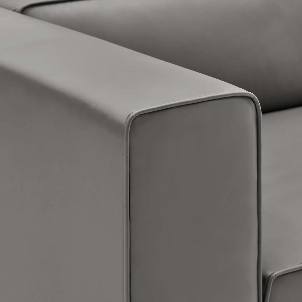 Gray Vegan Leather 3-Piece Sectional Sofa O194201
