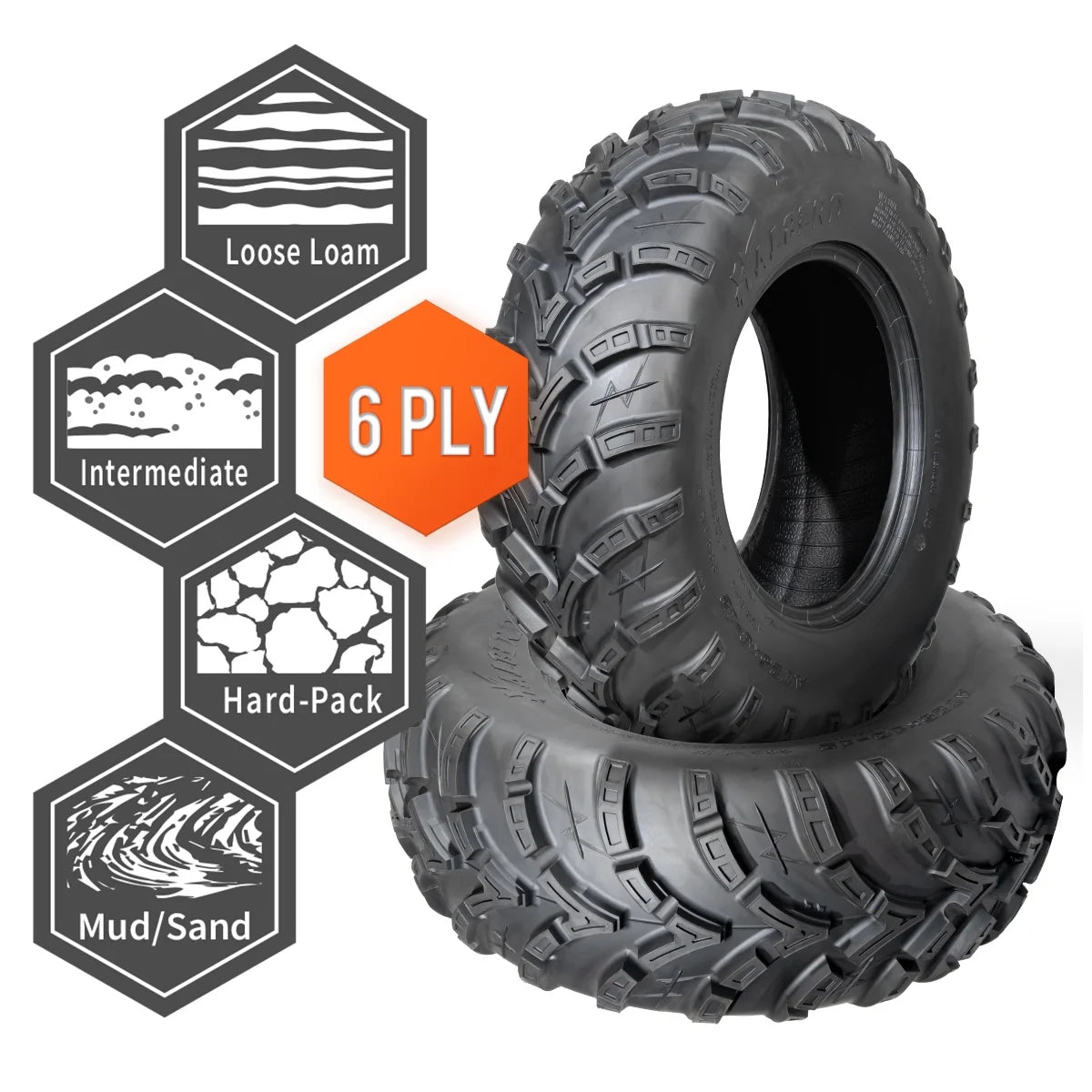 25x8-12 Front & 25x10-12 Rear All Terrain Tires Set of 4 J501