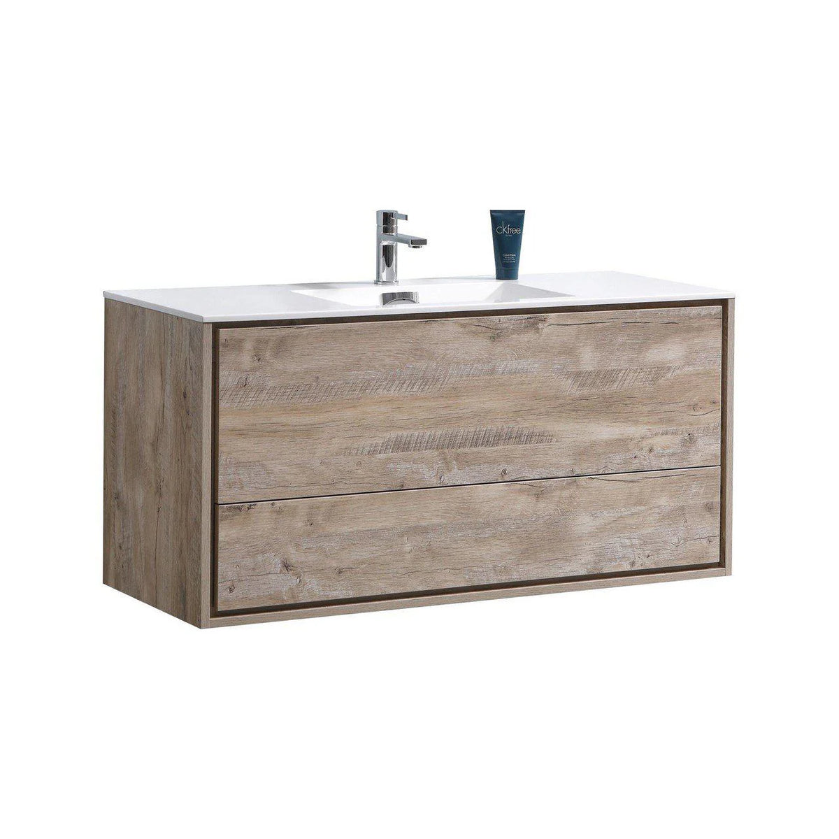 48 in. Single Sink Wall Mount Nature Wood Bathroom Vanity O170453
