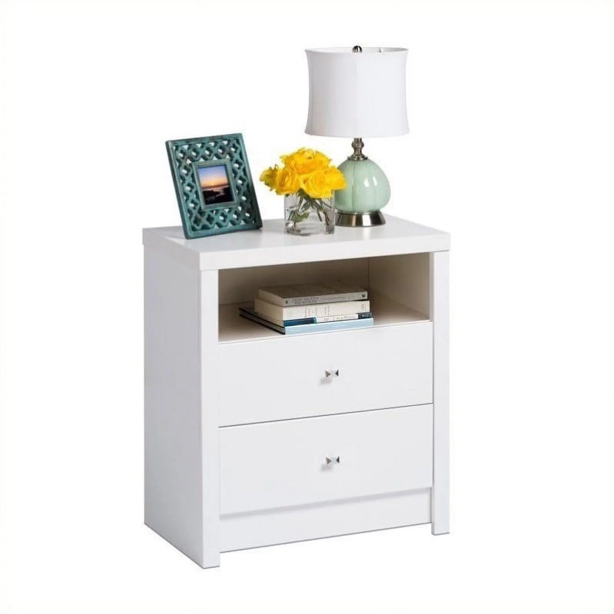 4-Piece Storage Bench 2 Tall Nightstands and 5-Drawer Chest Set A7648