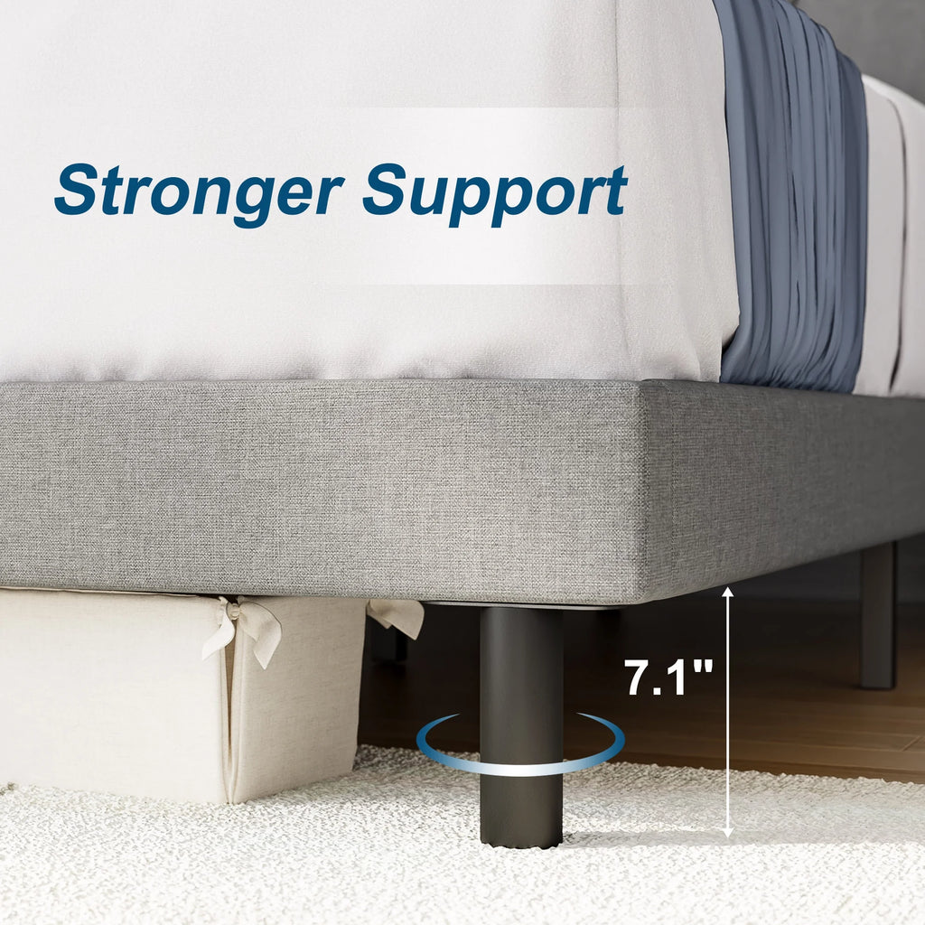 Full Size Platform Bed with Upholstered Headboard J6590