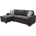Dark Brown Microfiber Sectional Sofa P1332