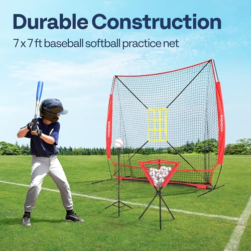 7 x 7 ft Baseball Softball Hitting Net with Carry Bag K2829