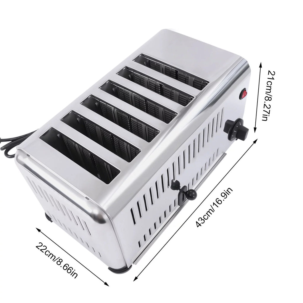 6 Slices Commercial Pop-Up Electric Stainless Steel Toaster A955099