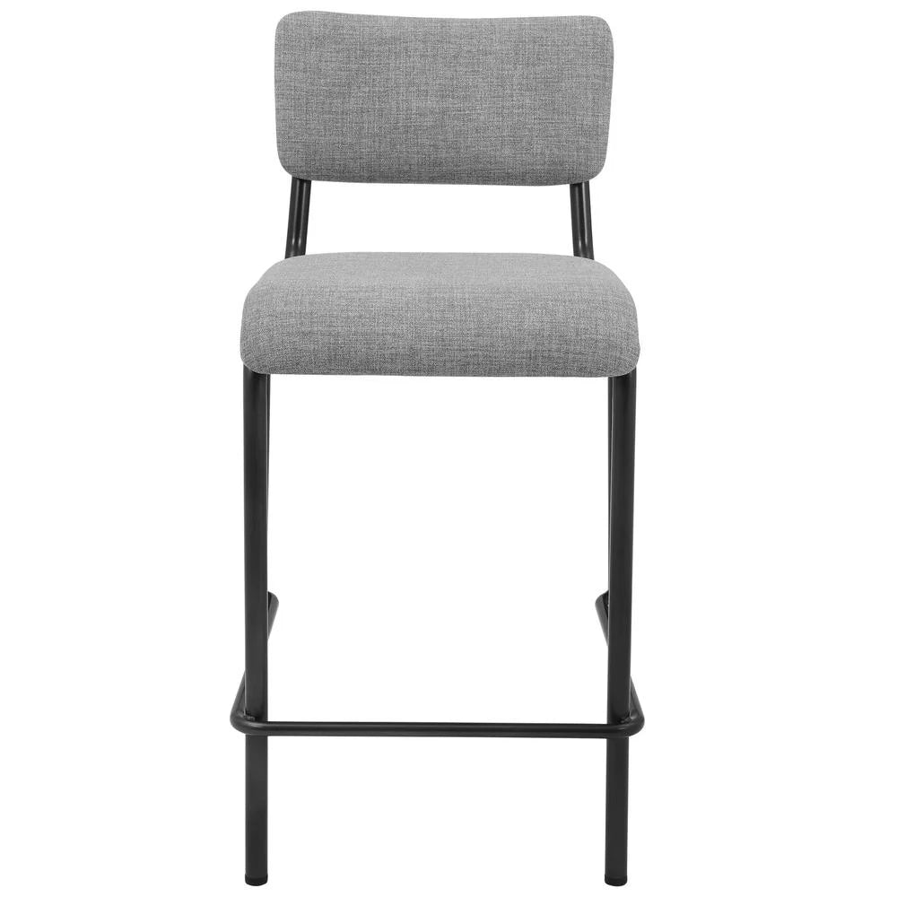 26" Gray Fabric Counter Stool Set of 4 M60158