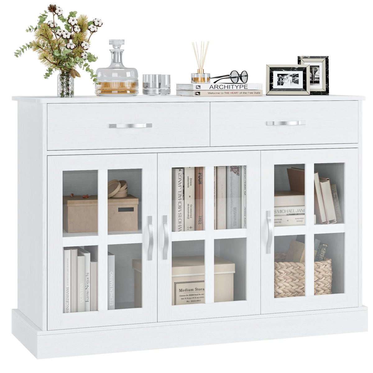 Gray 3 Door 2 Drawer Buffet Cabinet L2719