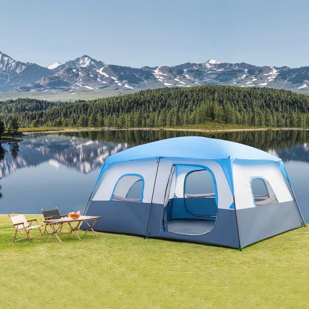 14 People Waterproof Windproof Camping Tent with 2 Doors V674