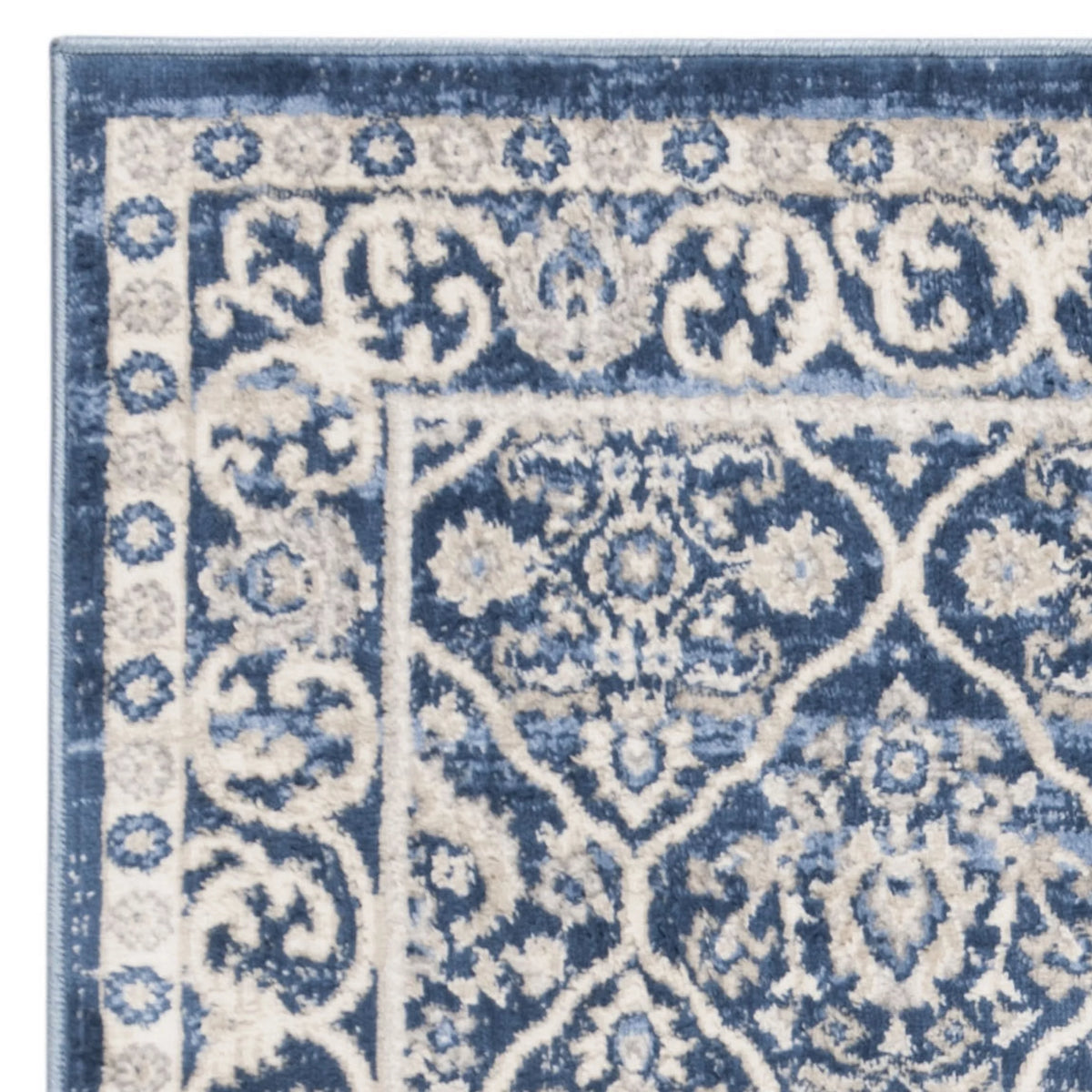 Navy Light Grey Geometric Area Rug E567