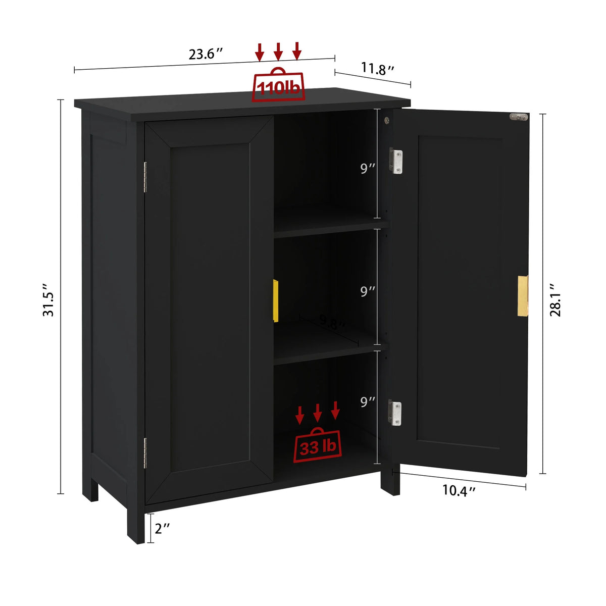 Bathroom Storage Cabinet with 2 Doors O4232