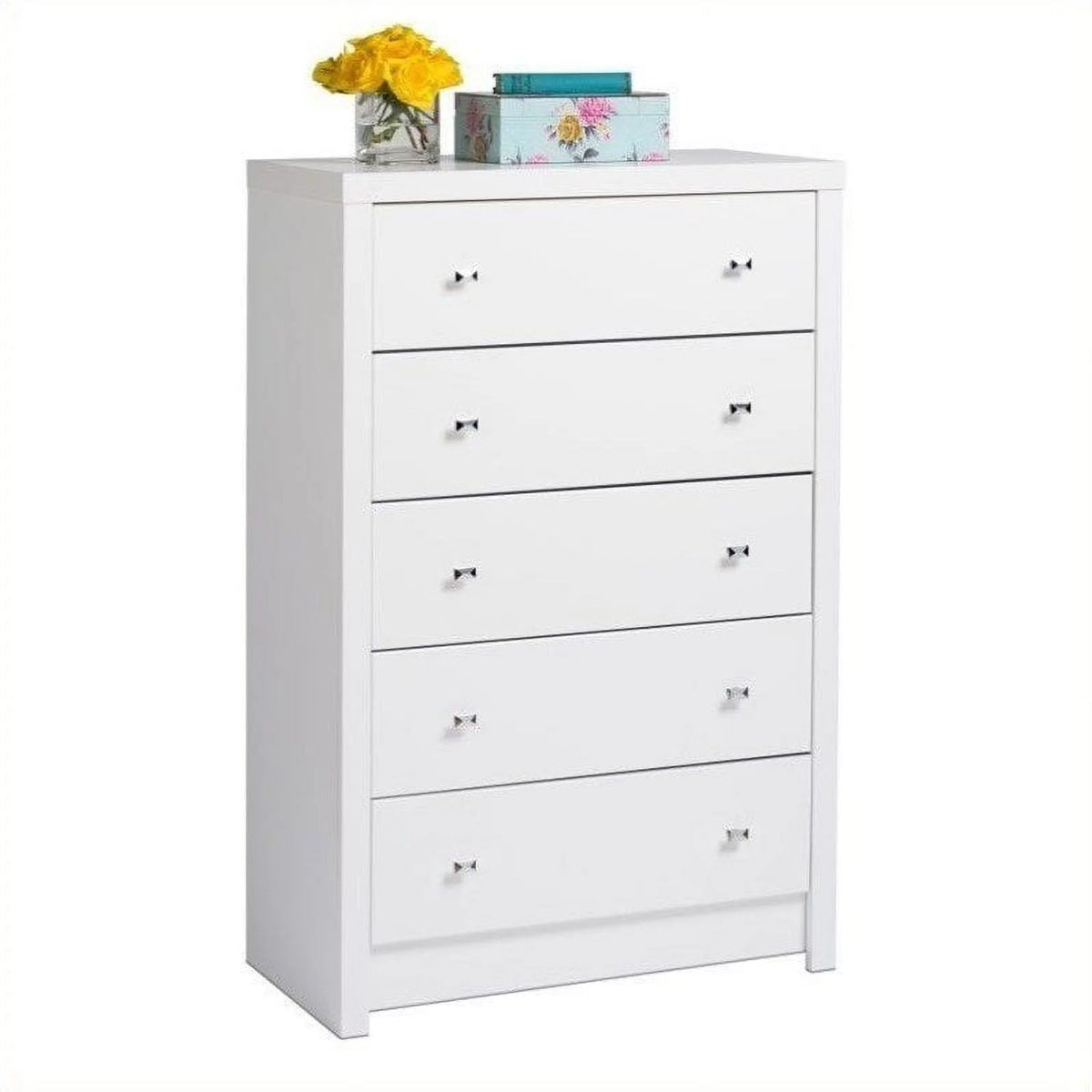 4-Piece Storage Bench 2 Tall Nightstands and 5-Drawer Chest Set A7648