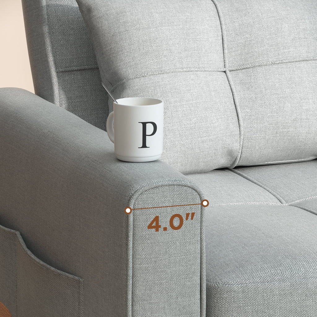 Light Gray Convertible Sofa Bed D171775