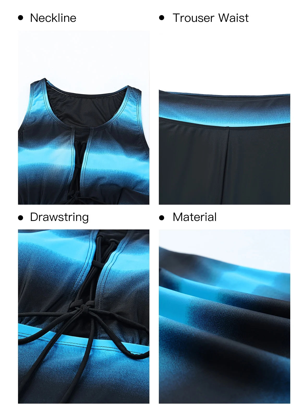 Two Piece Tankini Bathing Suits with Short Capri Z26150