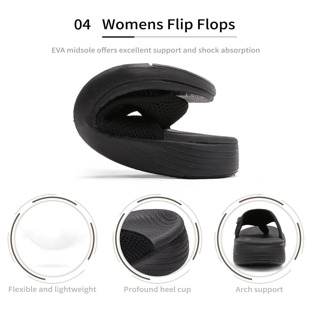 Black Flip Flops Thong Sandals F25462
