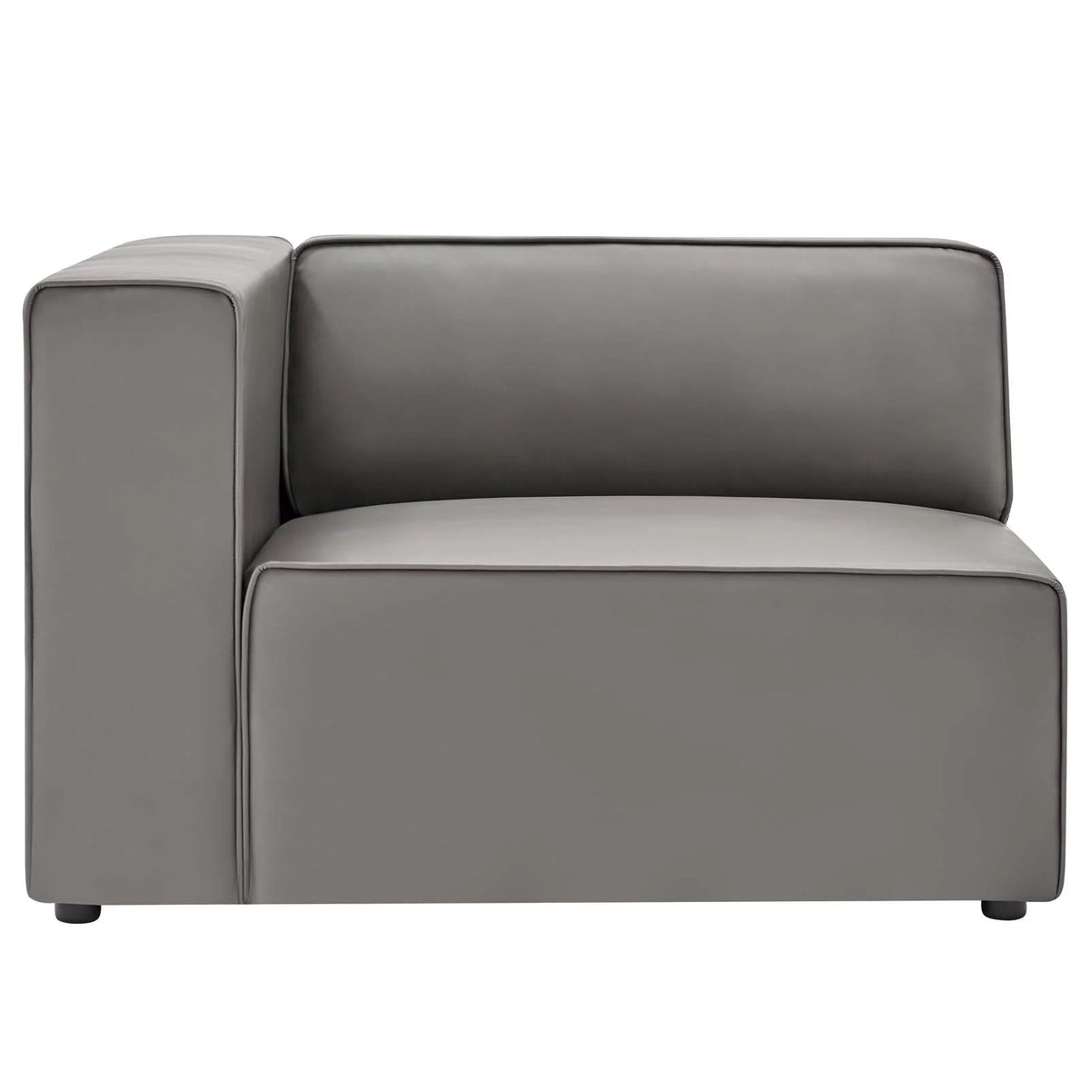 Gray Vegan Leather 3-Piece Sectional Sofa O194201