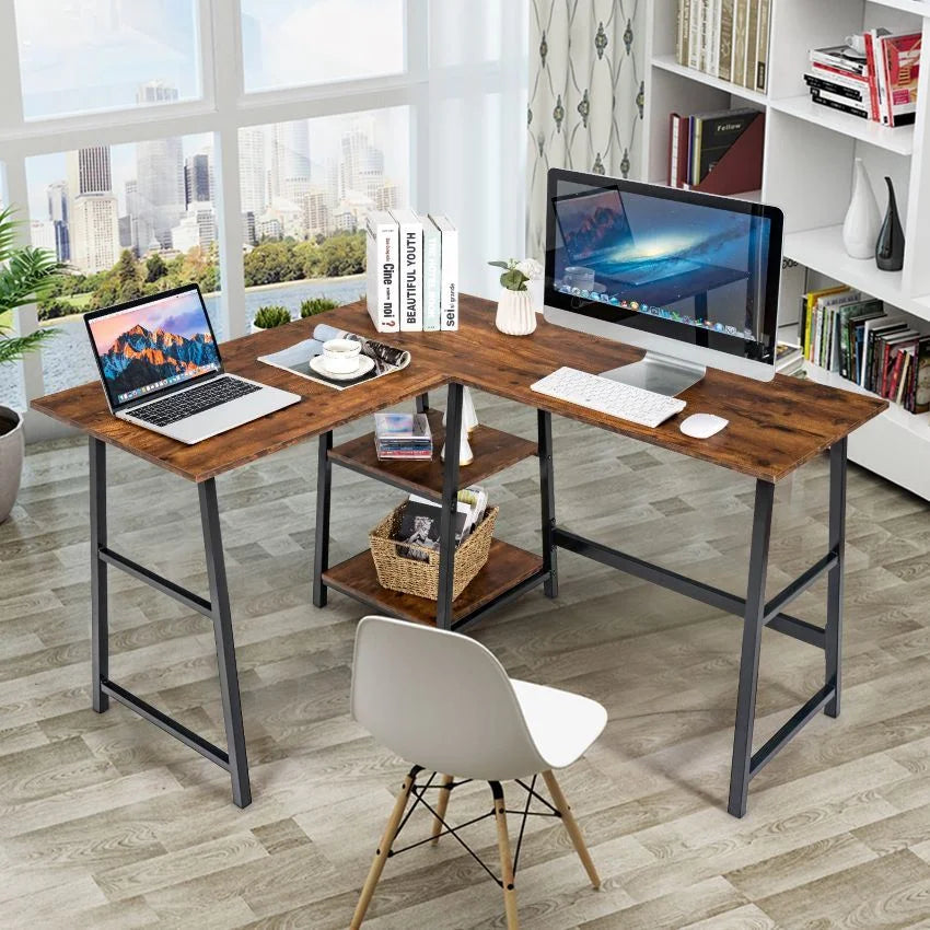 Rustic Home Office Corner Desk B439