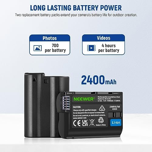 Replacement Battery and USB Charger Set, 2 Pack 2400mAh I8565