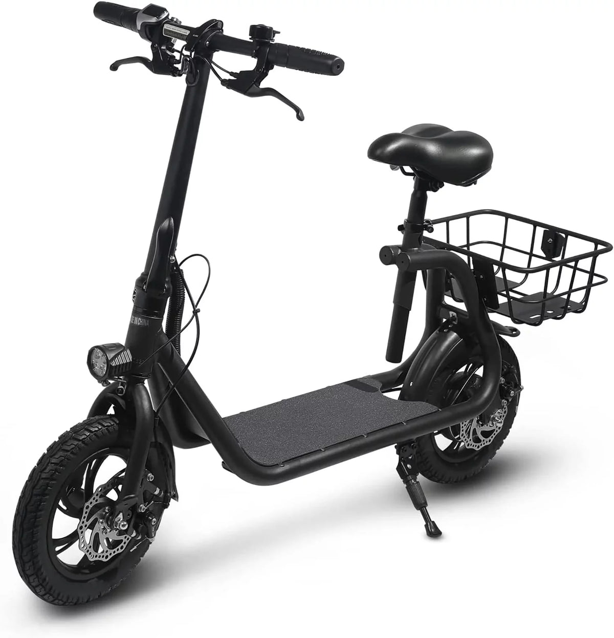Foldable Electric Scooter with Seat and Carry Basket T340