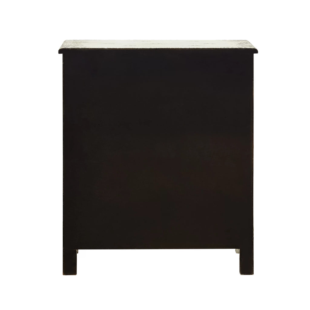 Distressed White 2-Door 2-Drawer Wood and Iron Console Table J212670