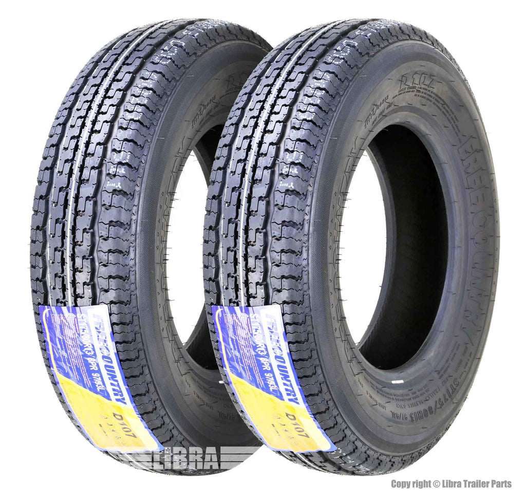 Set 2 Trailer Tires ST175/80R13 8 Ply Load Range D A60093