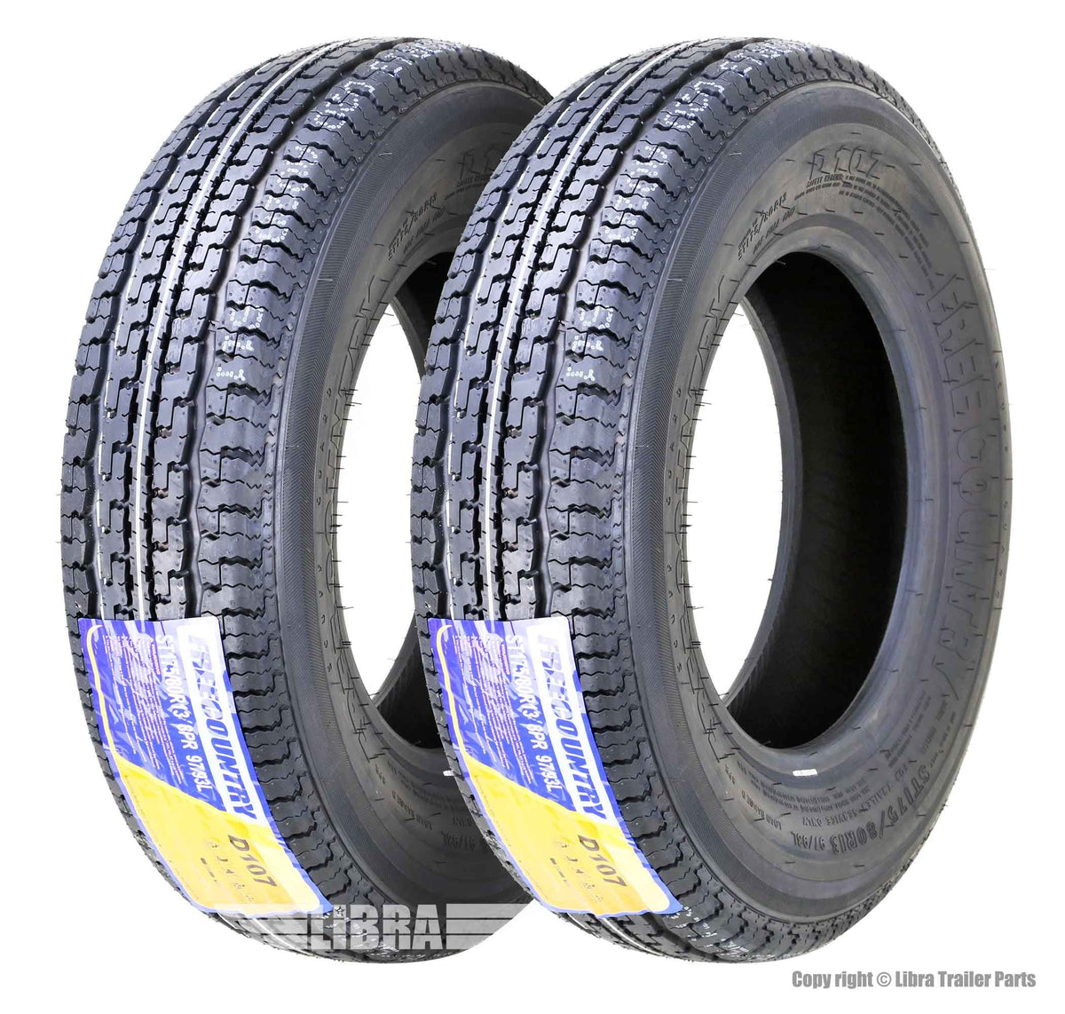 Set 2 Trailer Tires ST175/80R13 8 Ply Load Range D A60093