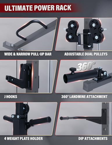 Smith Machine Squat Rack with Weight Bar, Cable Crossover Machine T5187