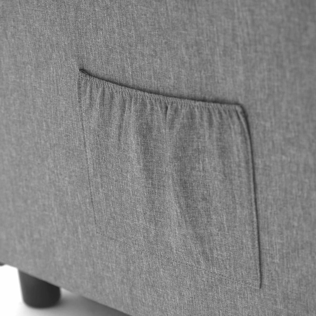 Light Grey Linen Convertible Chair Bed U9239