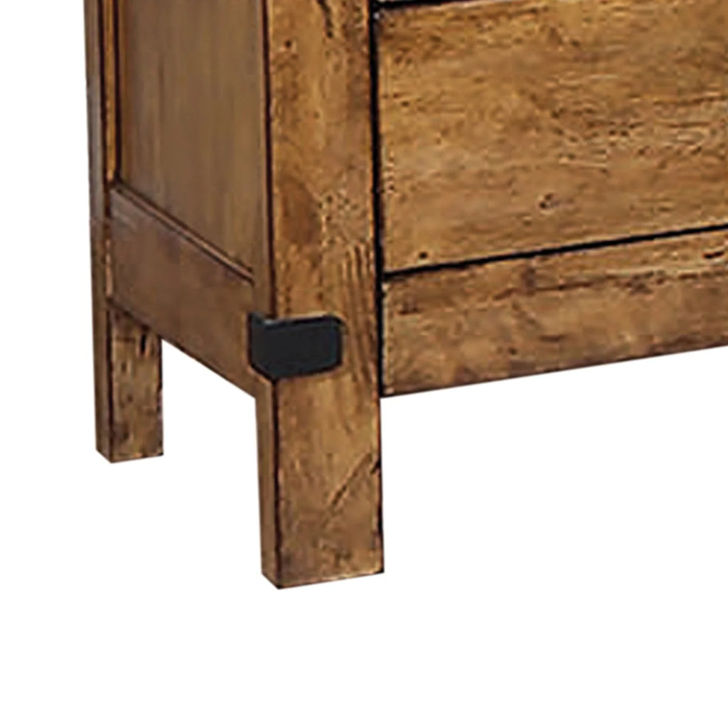 Wooden Nightstand With 3 Drawers V230