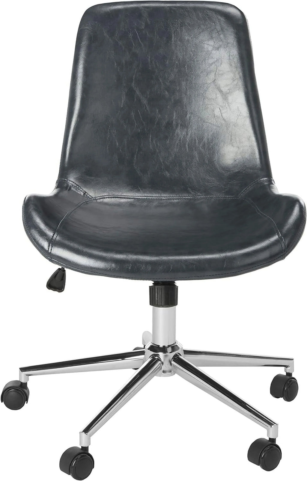 Dark Grey Faux Leather Swivel Adjustable Office Desk Chair N409