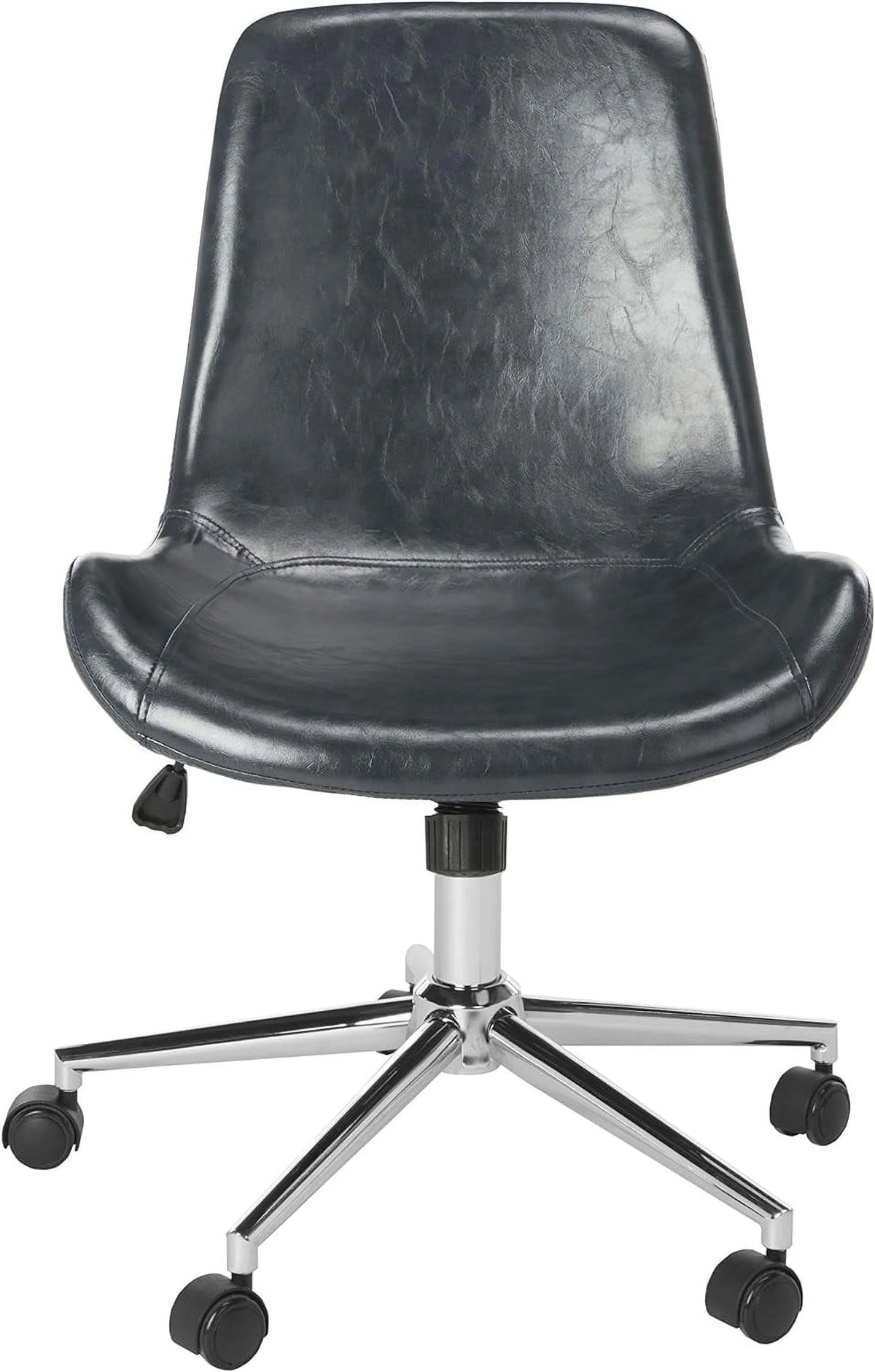 Dark Grey Faux Leather Swivel Adjustable Office Desk Chair N409