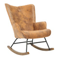 Brown Polyester Rocking Chair with Wooden Base G846