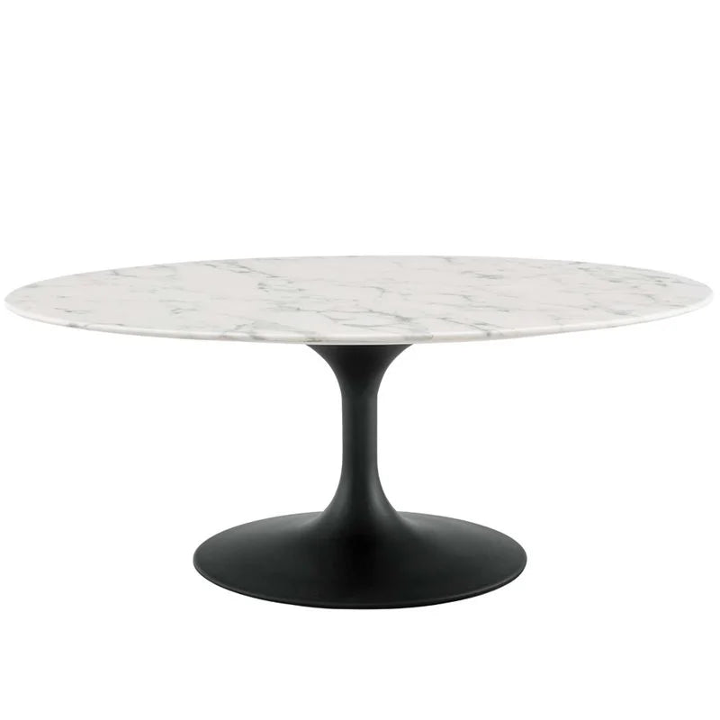 42" Oval Top Modern Metal Coffee Table O223842