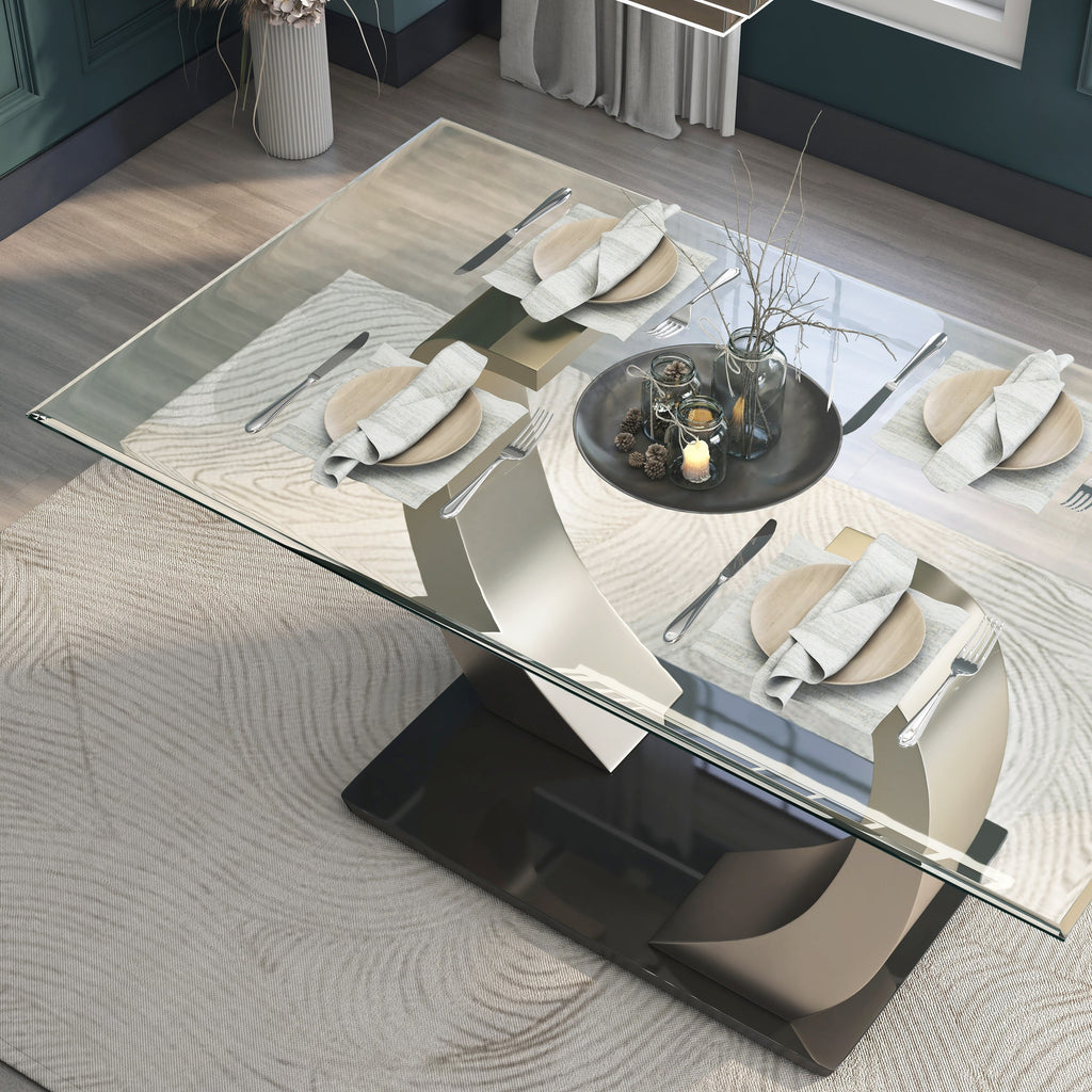 60-inch Glass Top Dining Table C2437