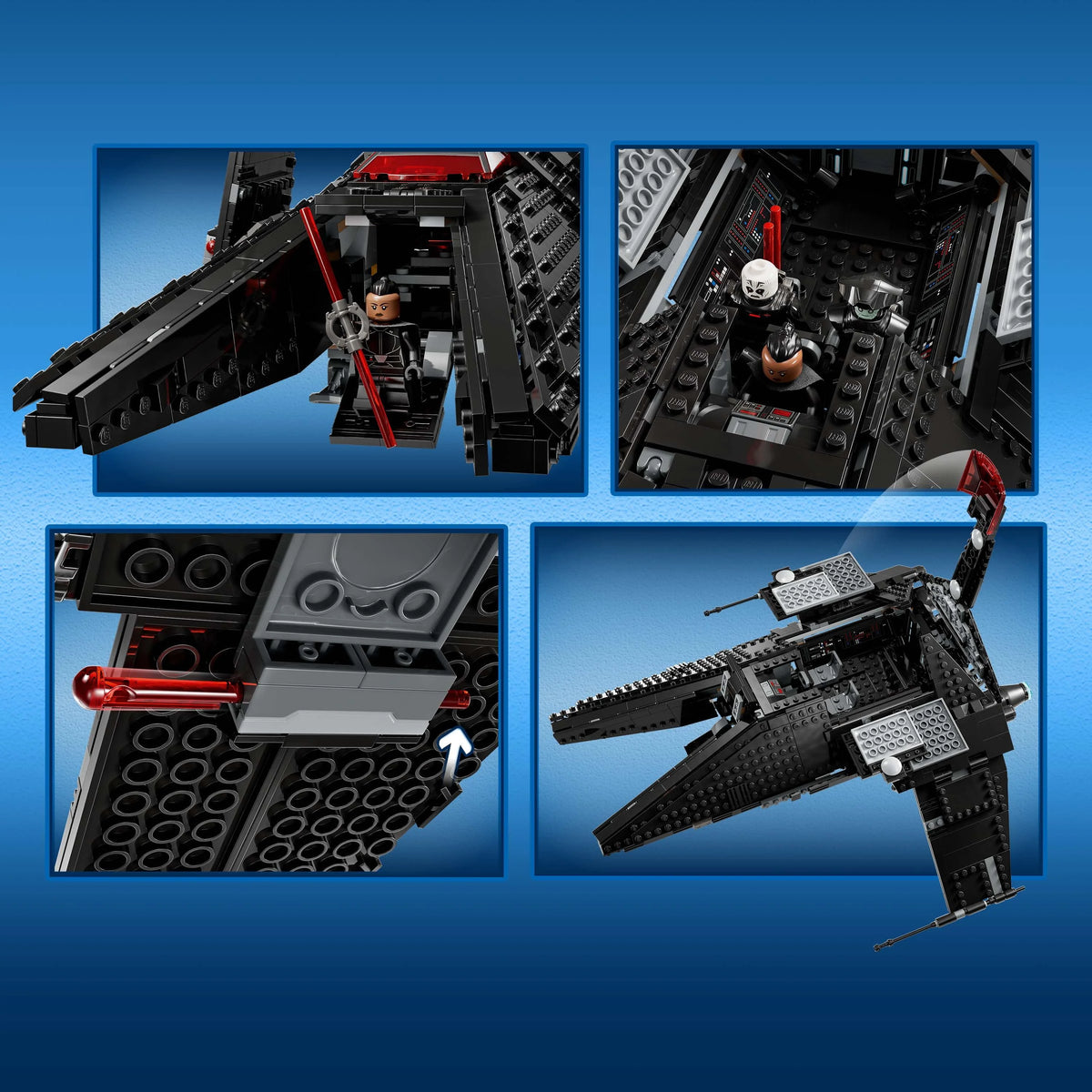 Buildable Toy Starship with Minifigure and Lightsabers L37218