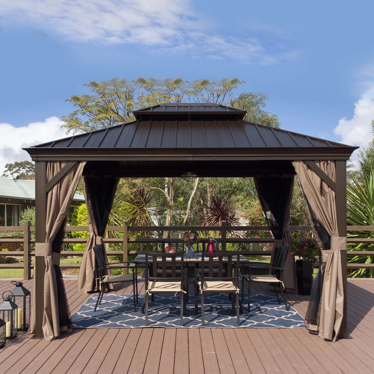 12 ft. W x 10 ft. D Aluminum Hardtop Gazebo Y97311
