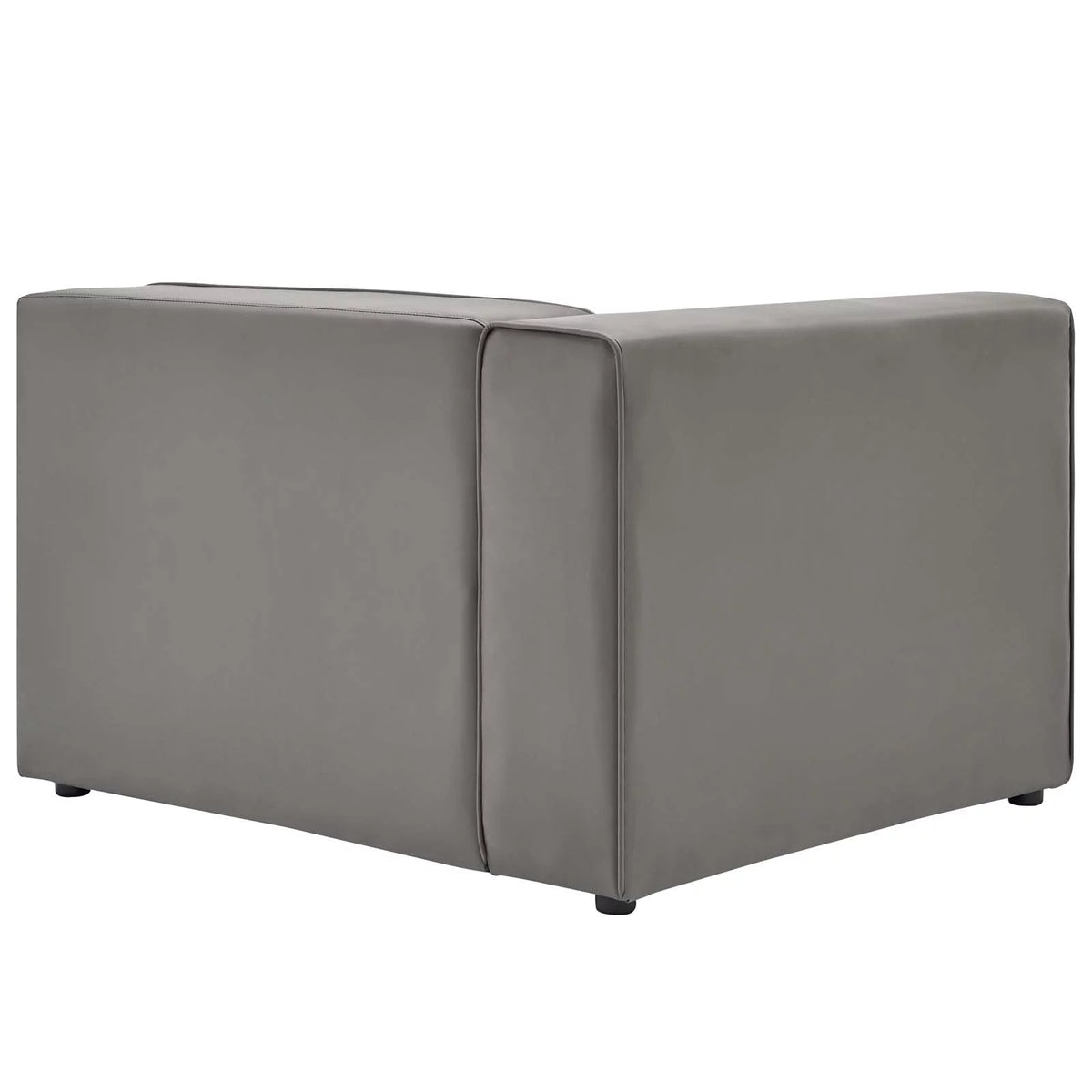 Gray Vegan Leather 3-Piece Sectional Sofa O194201