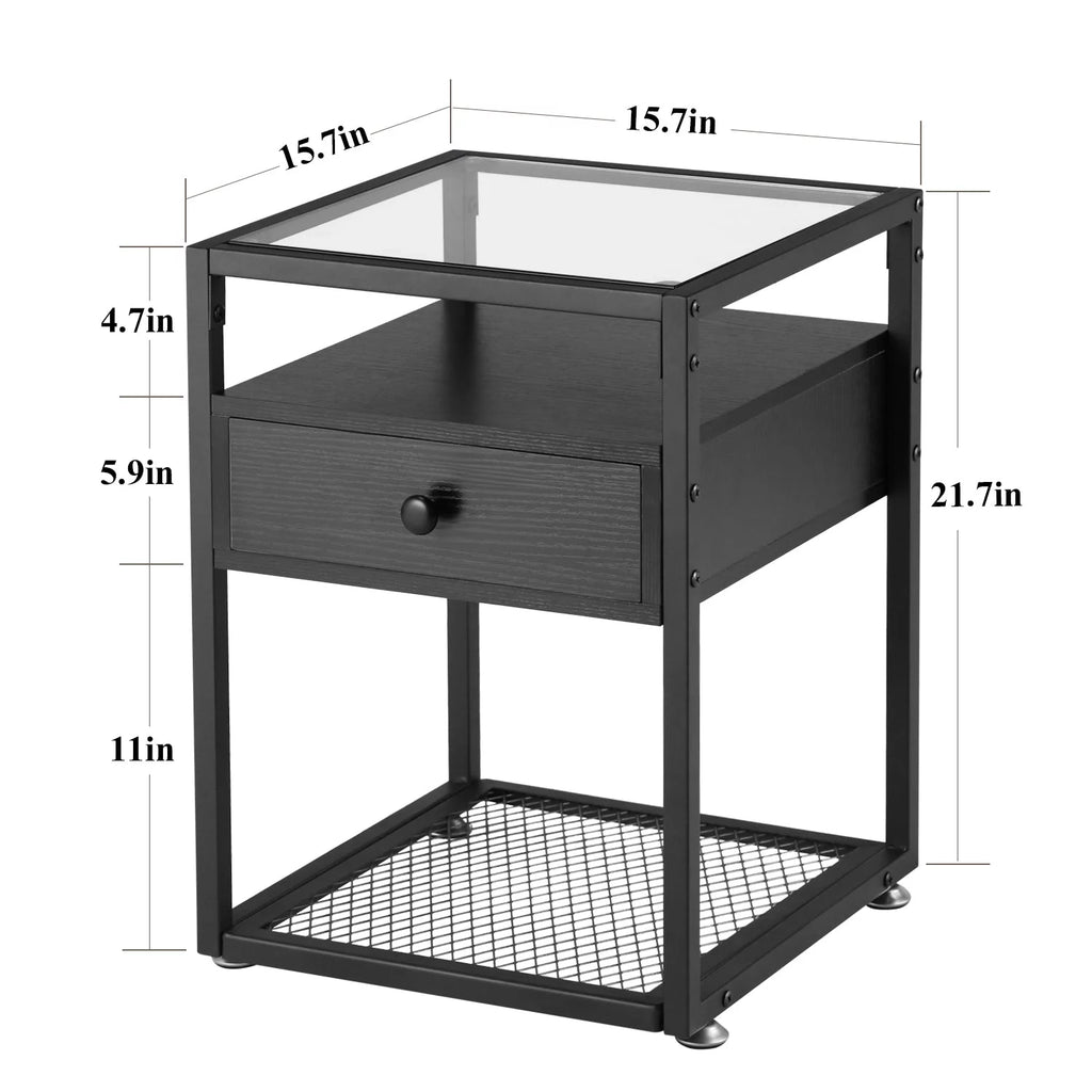 Black 3 Piece Coffee Table and End Table Set W654
