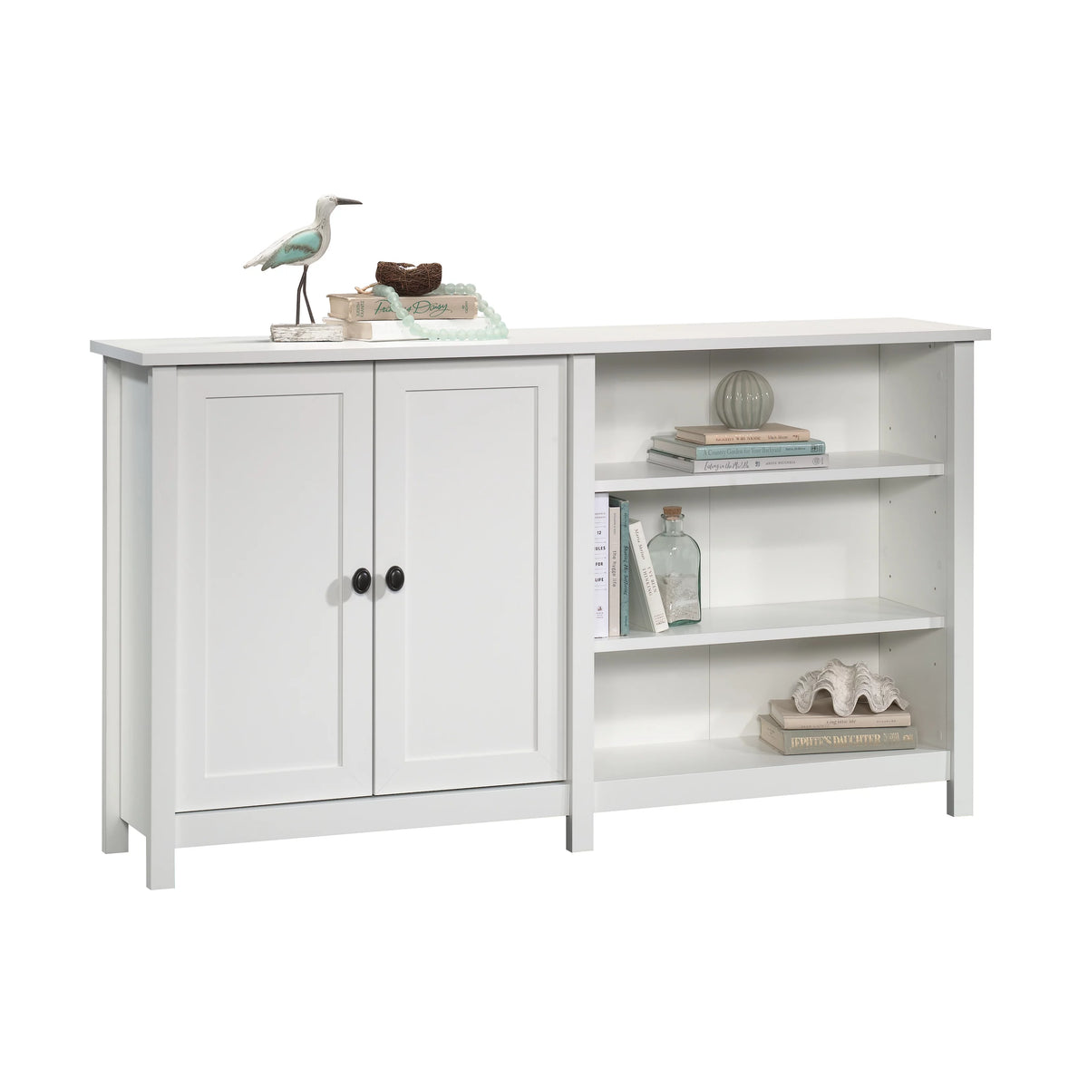 Soft White Storage Console TV Stand N7679