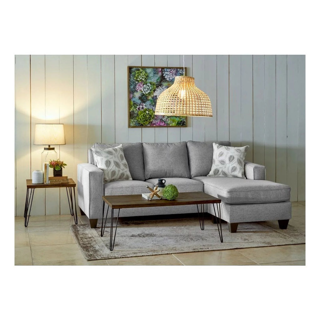Gray Wood & Fabric Sofa C380