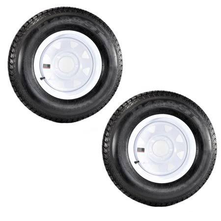 2-Pack Trailer Tires ST175/80D13 LRC 5 Lug White Spoke S88191