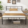 Twin Size Metal Platform Bed Frame with Headboard and Footboard P96788