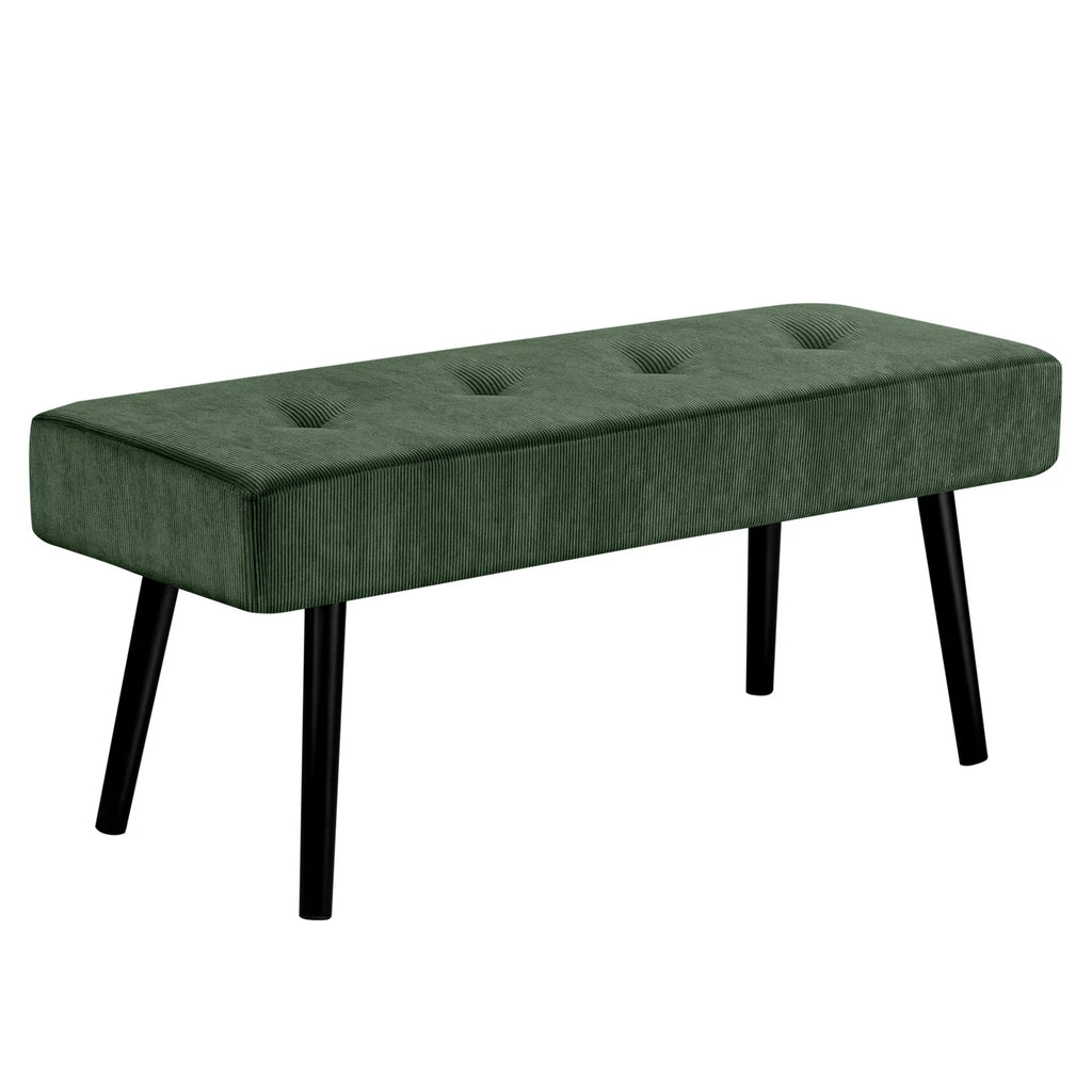 Modern Entryway Bench Corduroy Seat Green I269883