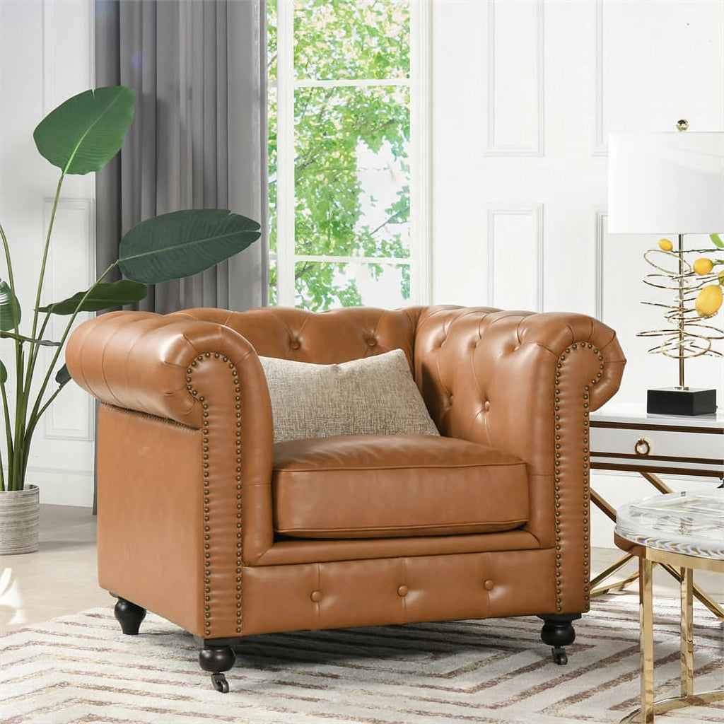Caramel Tan Brown Armchair G149828